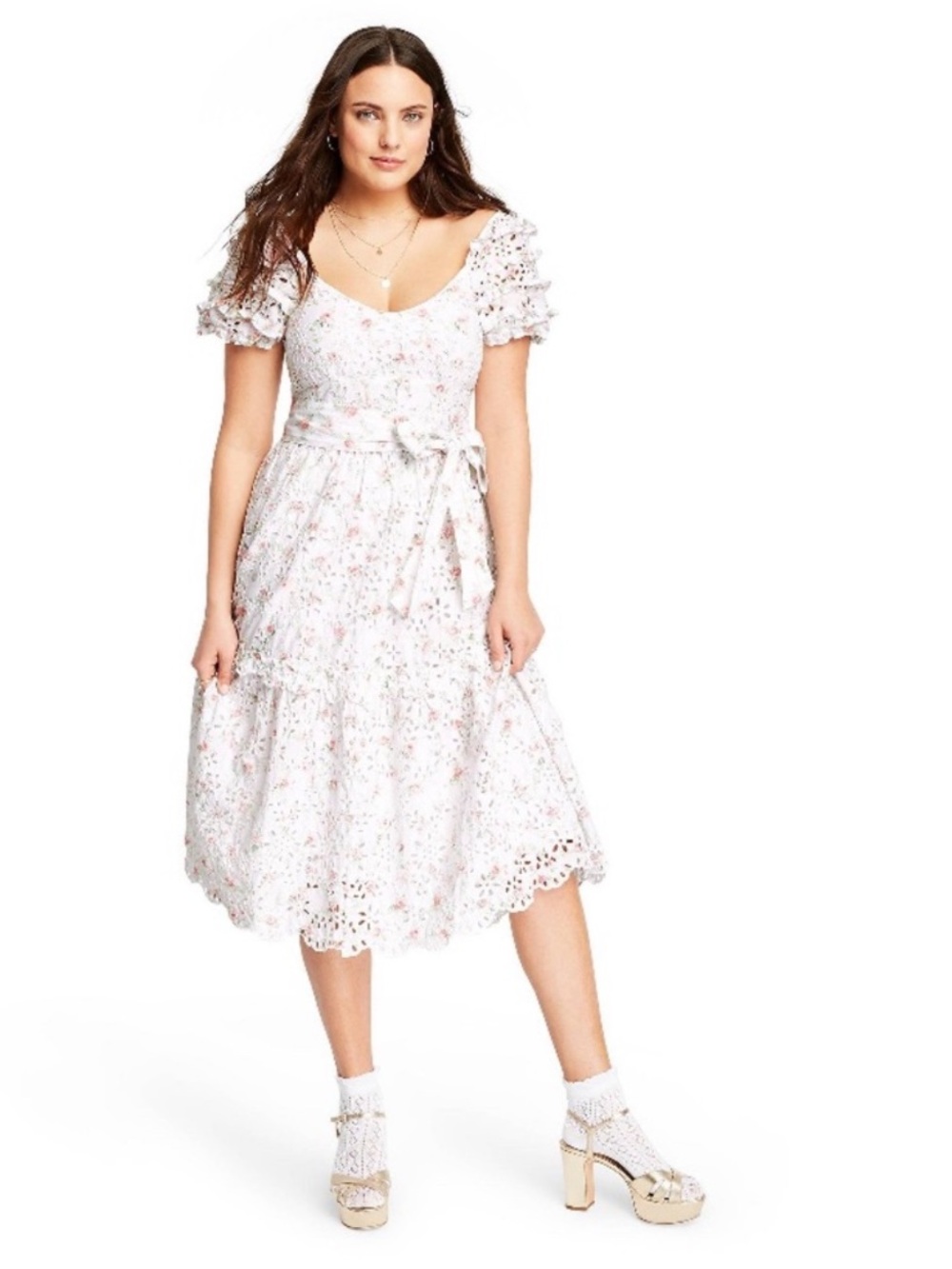 LoveShackFancy for Target Dress Clementine Ruffle Midi Eyelet
Dress Sz 12 - Picture 9 of 15